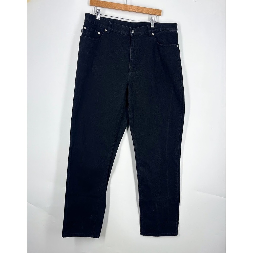 Lauren Ralph Lauren Black Straight Leg Jeans Womens 16 High Rise Cotton Denim